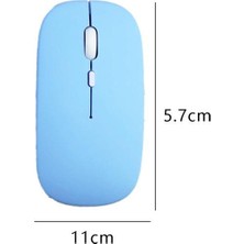 TezMax Sprange Vasoun P-200 12" Uyumlu Kablosuz Bluetooth Pilli Optik Mouse - Mavi