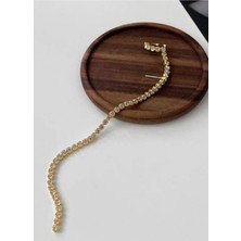 Craftatelier Çelik Pırlanta Sallantılı Earcuff Küpe