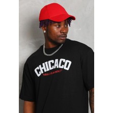 Tabi Tabi Unisex Chicago Bulls Baskılı   %100 Pamuklu Oversize T-Shirt