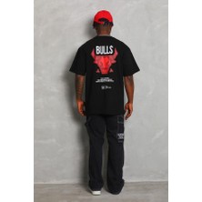 Tabi Tabi Unisex Chicago Bulls Baskılı   %100 Pamuklu Oversize T-Shirt