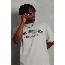 Tabi Tabi ''los Angeles West Coast''baskılı Oversize  T-Shirt (Arkalı Önlü Baskı)