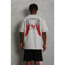 Tabi Tabi ''los Angeles West Coast''baskılı Oversize  T-Shirt (Arkalı Önlü Baskı)