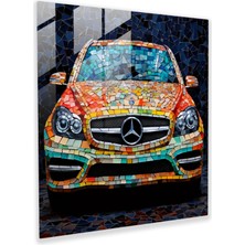 Mercedes Cam Baskı - Mercedes, Cam Sanatı, Cam Baskı, Ev Dekorasyonu, 30 x 30 cm