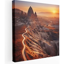 Anadolu Kanvas Tablo - Kapadokya Gündoğumu Duvar Tablosu - Anadolu, Kaya Oluşumları, Kanvas Tablo, Kanvas Tablo, 30 x 30 cm
