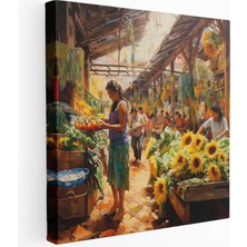 Latin Pazarı Ayçiçekleri Kanvas Tablo, 30 x 30 cm