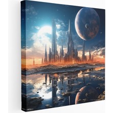 Gezegen Dışı Metropolis Kanvas Tablo, 30 x 30 cm
