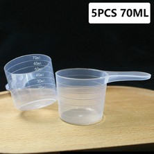 Xiaoba2 Şeffaf 5 Adet 70 ml Plastik Ölçme Kabı Ölçekli Şeffaf Karıştırma Kabı Ölçme Kavanoz Konteyner Beher Mutfak Pişirme Aracı Fırın Diy (Yurt Dışından)