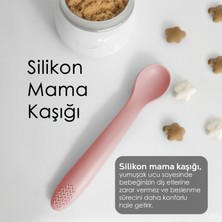 Meleni Baby Vakumlu Silikon Bebek Mama Kasesi - Vakum Tabanlı Kase - Silikon Diş Kaşıyıcı Kaşık - Pembe