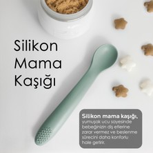 Meleni Baby Vakumlu Silikon Bebek Mama Kasesi - Vakum Tabanlı Kase - Silikon Diş Kaşıyıcı Kaşık - Yeşil