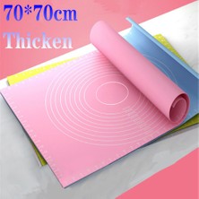Xiaoba2 70X70 cm Mavi Silikon Yapışmaz Kalınlaştırma Mat Büyük Boy Haddeleme Hamur Astar Ped Pasta Kek Macunu Un Masa Levha Ölçekli Mutfak Aracı (Yurt Dışından)