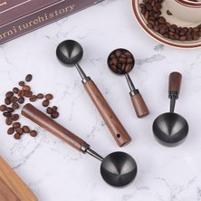 Xiaoba2 Bir Ev Ceviz Saplı Kahve Kaşığı Uzun/kısa Saplı Kahve Tozu Ölçüm Kaşığı Paslanmaz Çelik Çay Kaşığı Pişirme Araçları Yeni (Yurt Dışından)