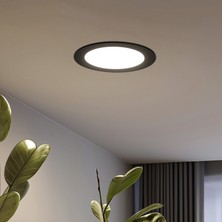 Maxled MX-1024G - 15W 3000K Gün Işığı | Siyah Kasa Sıva Altı Yuvarlak LED Panel