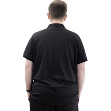 ModeXL  Büyük Beden Erkek Tişört Polo Yaka Jakar U24337 Siyah