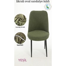 Uy Style Tekstil Likrali Kumaş Oval Sandalye Kılıfı, Sandalye Örtüsü Piti Kare Desen 6 Adet