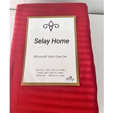 Selay Home Çift Kişilik Micro Saten Nevresim Takımı Kırmızı