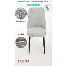 Uy Style Tekstil Jakarli Kumaş Oval Sandalye Kılıfı,sandalye Örtüsü Çubuk Desen 1 Adet