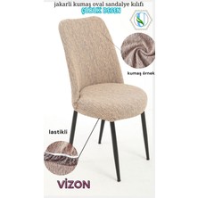 Uy Style Jakarli Kumaş Oval Sandalye Kılıfı,sandalye Örtüsü Çubuk Desen 1 Adet