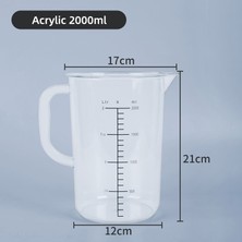 Xiaoba2 Model Akrilik 2000ML Plastik Ölçü Kabı Hafif Dayanıklı Pişirme Kabı 20ML 30ML 50ML 250ML 500ML 1000ML Taşınabilir Ölçü Kabı Ölçekleriaraçlar (Yurt Dışından)