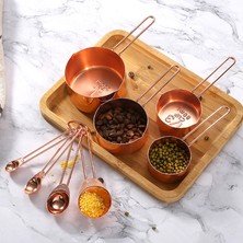 Xiaoba2 8 Adet 8 Adet/takım Gül Altın Ölçüm Kaşıkları Bardak Seti Retro Pişirme Ölçüm Araçları Ölçekli Paslanmaz Çelik Mutfak Aksesuarları Araçlar (Yurt Dışından)