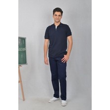 Yakamel Erkek Siyah Lise Boy Rahat Esnek Likrasız Yüksek Bel Dokuma Kumaş Okul Pantolonu