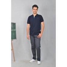 Yakamel Erkek Siyah Lise Boy Rahat Esnek Likrasız Yüksek Bel Dokuma Kumaş Okul Pantolonu