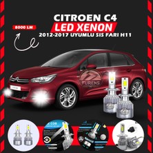 Furens Citroen C4 2012-2017 Sis Farı Uyumlu Şimşek Etkili LED Xenon Performance Series H11