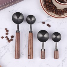 Xiaoba2 B Ev Ceviz Saplı Kahve Kaşığı Uzun/kısa Saplı Kahve Tozu Ölçüm Kaşığı Paslanmaz Çelik Çay Kaşığı Pişirme Araçları (Yurt Dışından)