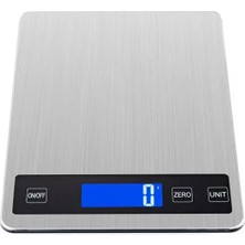 Xiaoba2 Gümüş 5kg Paslanmaz Çelik Mutfak Terazisi, Büyük Mal Gri Gıda Terazisi, Dijital Ekran Kek Pişirme Için G / kg / Lb: Oz / ml / Fl.oz Cinsinden Ağırlığı Göster (Yurt Dışından)