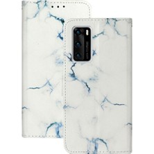 SZY Market Huawei P40 Için Flip Case Kart Yuvaları Tutucu Mermer Desen Manyetik Pu Tam (Yurt Dışından)