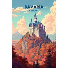 Baveria Germany Şehir Tasarım Poster 30X42 cm Çerçevesiz