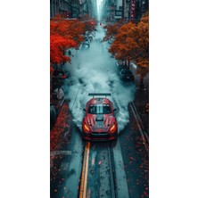 Sokak Araba Yarışları Tasarım Poster 30X42 cm Çerçevesiz