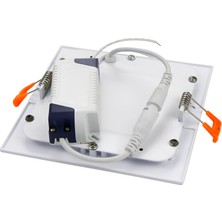 Maxled MX-1028G - 6W 3000K Gün Işığı | Beyaz Kasa Sıva Altı Kare LED Panel