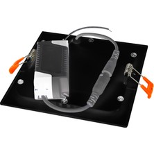 Maxled MX-1030N - 6W 4000K Ilık Beyaz | Siyah Kasa Sıva Altı Kare LED Panel