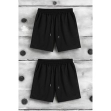 Only Trendwear  2'li Paket Unisex Pamuklu Rahat Penye Şort