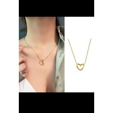 By Zeyna Aksesuar Kadın Vip Seri 316 L Paslanmaz Çelik Kalp Figürlü Kolye Stl1