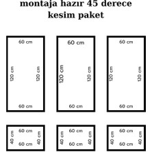 Dekoratif Boyanabilir 2,5 cm Duvar Çıtası Kesimli Hazır Paket, 6 Parça Çerçeve