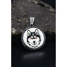 Prestige Gümüş Kurt Zirkon Taş Süslemeli Kolye Ucu 925 Ayar Gümüş