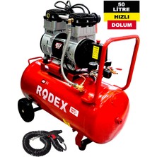 Rowermax Rdx Süper Hızlı Dolum Gerçek 50 Litre 1.5 Hp Sessiz Yağsız Hava Kompresörü