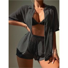 Bella Notte 2 Parça Özel Kumaş Gömlek ve Şort Pareo