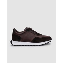 Cabani %100 Hakiki Deri Kahverengi Bağcıklı Erkek Sneaker