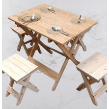 Bengi Ticaret Piknik Seti Katlanabilir HAM 90391Çam Ağac AZ Yer İşgal Eder Çok İş Yapar El Yapım