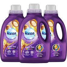 Rinso Sıvı Çamaşır Deterjanı Komple Bakım Serisi Argan Özü Tüm Renkliler Için 1.5 L x3