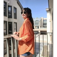 Duso Home Tek Cepli Oversize Keten Gömlek