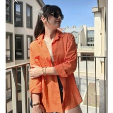 Duso Home Tek Cepli Oversize Keten Gömlek