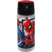 Marvel Spider-Man Lisanslı Pipetli Plastik Matara 500 ml Siyah 42526