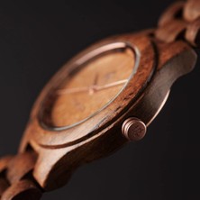 Wood Watch Woodwatch Teak Rosegold Ahşap Kadın Kol Saati 36MM