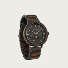 Wood Watch Woodwatch Brushed Iron Walnut Ahşap Erkek Kol Saati 41MM