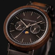 Wood Watch Woodwatch Brushed Iron Walnut Ahşap Erkek Kol Saati 41MM