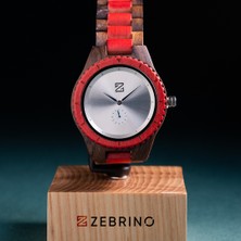 Zebrino Kineto Wood Red Ahşap Erkek Kol Saati 45MM