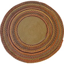 Homefesto Natural Jüt Halı El Dokuma Hasır Yolluk Bohem Jüt Kilim Hmfjut407 90 X 90 Cm